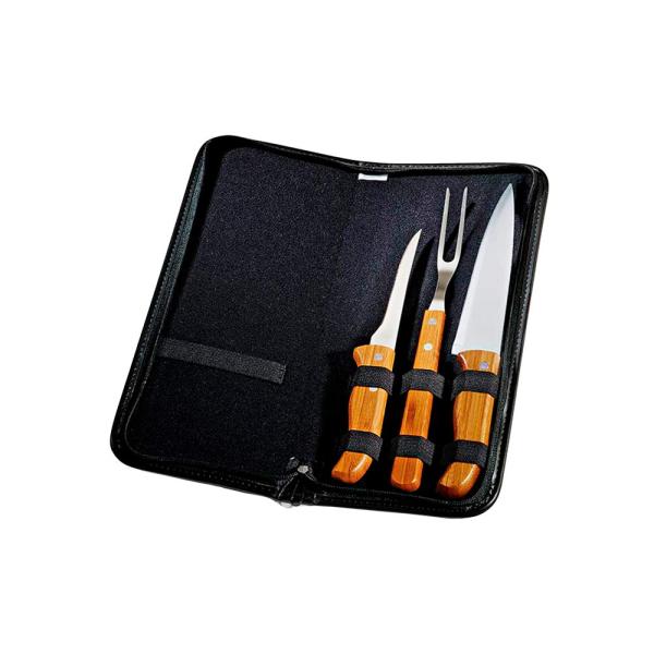 CONJ.DE FACAS BAMBU / MADEIRA / INOX COM ESTOJO FRANKFURT- 4 PÇS - 4Unik