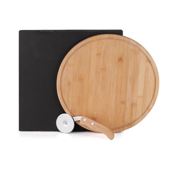CONJ. PARA PIZZA EM BAMBU NAPOLI 35CM - 2 PÇS. - 4Unik