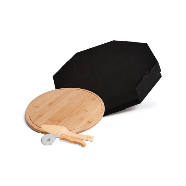 CONJ. PARA PIZZA EM BAMBU 35 CM - 3 PÇS - 4Unik