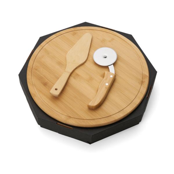 CONJ. PARA PIZZA EM BAMBU 35 CM - 3 PÇS - 4Unik