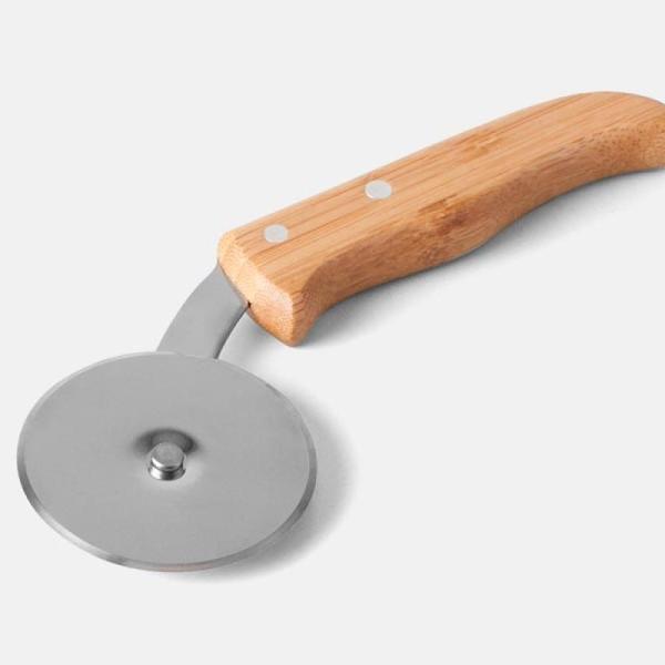 CONJ. PARA PIZZA EM BAMBU/MADEIRA/INOX 35 CM - 11 PÇS - 4Unik