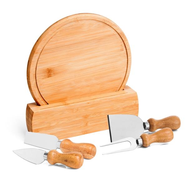 CONJ. PARA QUEIJO EM BAMBU / MADEIRA / INOX CÓRDOBA - 6 PÇS - 4Unik
