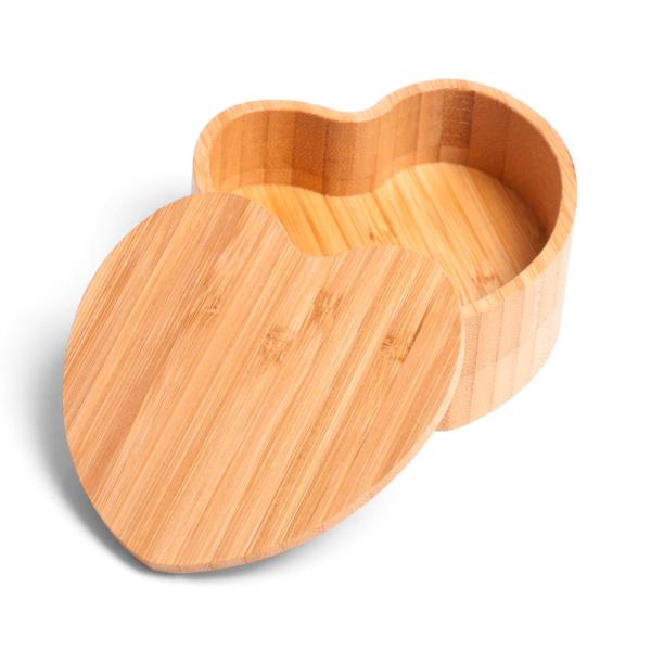 PORTA OBJETOS EM BAMBU COM FORMATO DE CORAÇÃO - 4Unik
