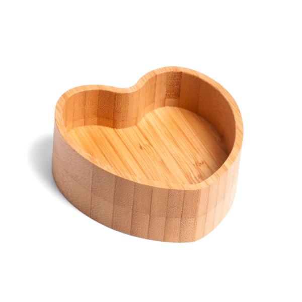 PORTA OBJETOS EM BAMBU COM FORMATO DE CORAÇÃO - 4Unik
