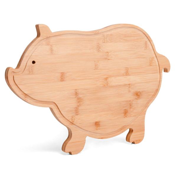 TÁBUA EM BAMBU COM FORMATO DE PORCO - 4Unik