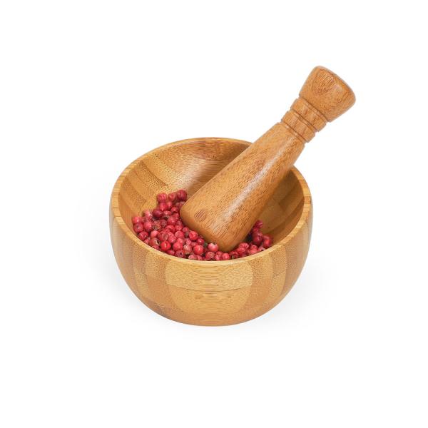 AMASSADOR DE TEMPEROS EM BAMBU COM PILÃO DE 10CM - 4Unik