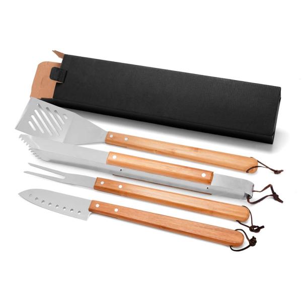 GARFO COM 5 DENTES EM MADEIRA - INOX - 11,5X14,5CM - 4Unik